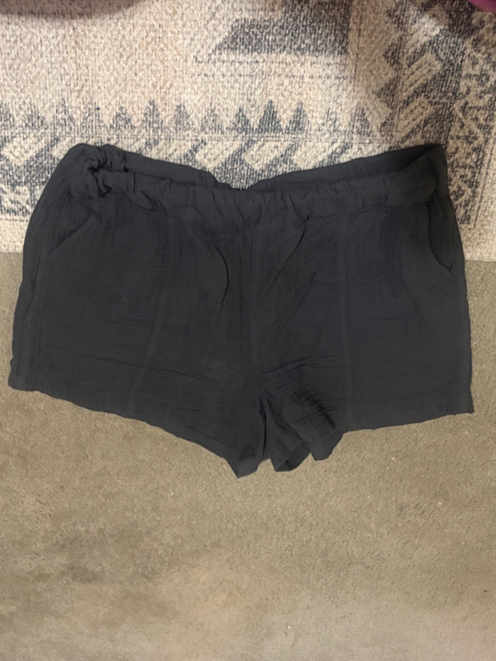 Madewell Charcoal Relaxed Elastic-Waist Cotton Shorts